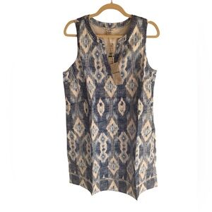 NWT Tommy Bahama Island Ikat SL Shift Dress in Cobalt Sea Size L